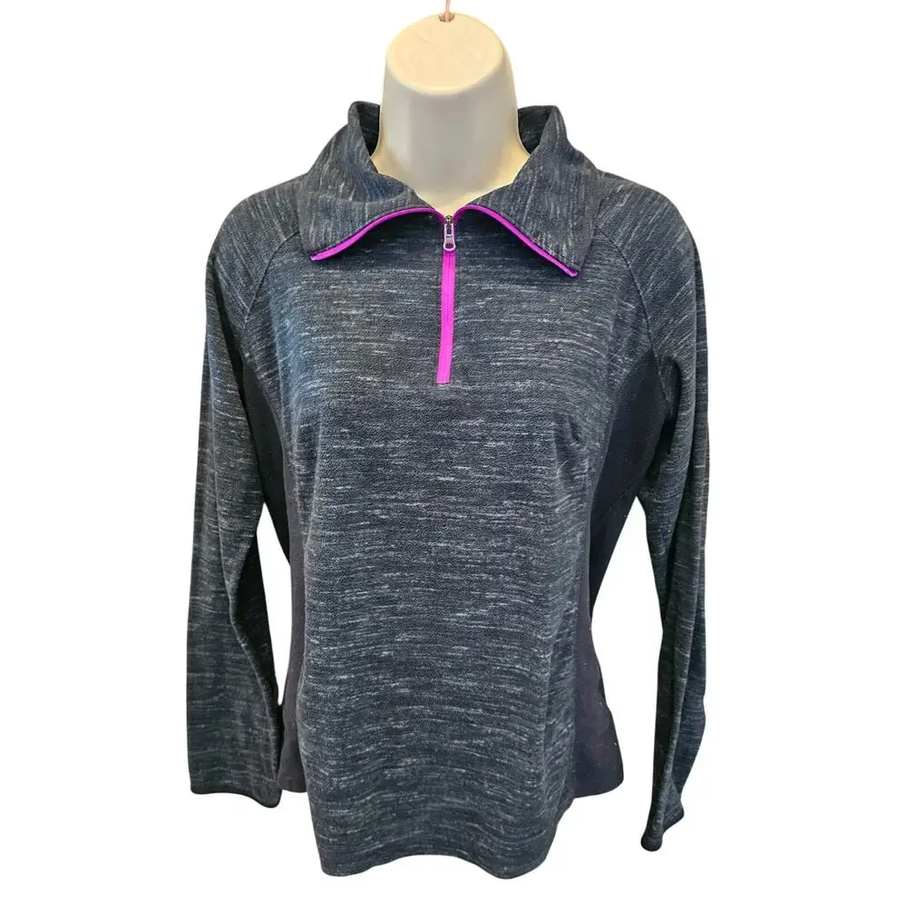 Columbia sz M 1/4 zip light fleece popover packable sweater classic fit EUC